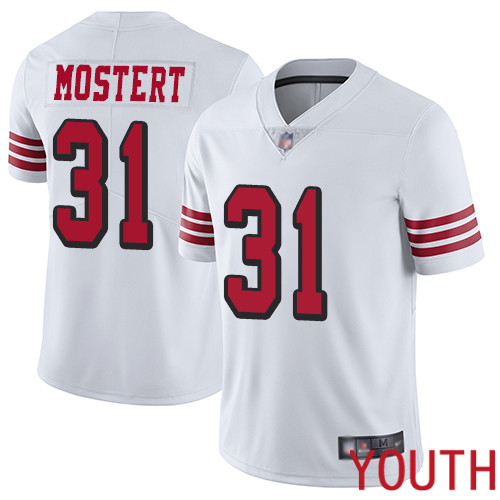 San Francisco 49ers Limited White Youth Raheem Mostert NFL Jersey #31 Rush Vapor Untouchable->youth nfl jersey->Youth Jersey